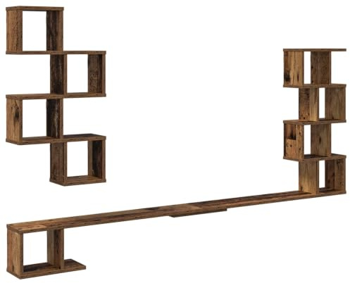 KUPTYERFG Wand-TV-Regal Altholz-Optik 160x15x94 cm Holzwerkstoff | Platzsparendes Schweberegal aus Holzwerkstoff für Wohnzimmer und Schlafzimmer, bietet Stauraum für Mediengeräte.