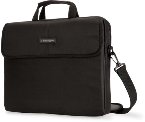 Kensington Laptop Tasche, Klassische Tasche für 15,6 Zoll Laptops mit Tragegriff und Schultergurt für Männer und Frauen, schwarz, K62562EU
