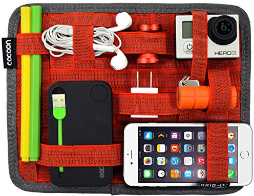 Cocoon Grid-IT - Pochette et organiseur pour iPad 7-9 / Système de rangement avec sangles / tapis de souris - Rouge /18.4 x 1 x 23.5cm