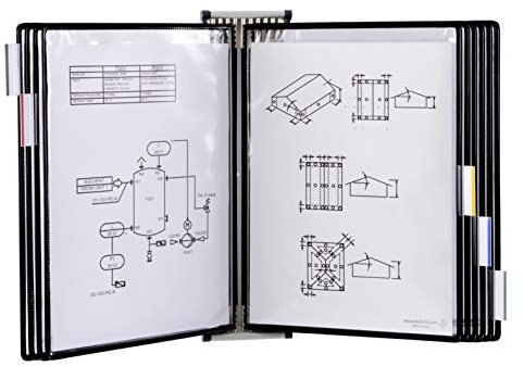 Djois made by Tarifold Fr 414107 – Support Kit Mural document Tarifold métal, 10 pochettes A4 Noir, Présentation documents