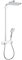 hansgrohe Raindance E - Colonne de douche avec mitigeur thermostatique, douche pluie (360 x 190 mm) avec robinet, douchette, support, flexible, barre et douche de tête carrée, Blanc/chromé, 27288400