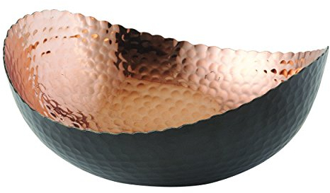 Elegance 72072 Eclipse Bowl, 8.25 x 7.5, Black/Copper