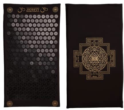 ShaktiMat [Das Original seit 2007] Akupressurmatte zur Entspannung für Rücken, Nacken, Füße, Ethische Handarbeit, GOTS-zertifizierte Bio-Baumwolle, Schwarz