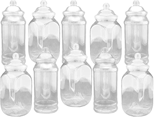 10 x Mixed EMPTY 1L Jars - Vintage Victorian Pick & Mix Sweet Shop Candy Buffet Kit Party Pack