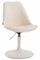 CLP Esszimmerstuhl Maverick Kunstleder I höhenverstellbarer Lehnstuhl I Drehstuhl mit Trompetenfuß I Sitzhöhe von ca. 43-48 cm, Farbe:Creme, Gestell Farbe:weiß
