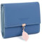 Portefeuille Femme Porte-Monnaie Feuille Exquis Pendentif en PU Cuir, 6 emplacements pour Cartes y Compris 1 fenêtre d'identification 1 Section de Facture et 1 Poche à Fermeture éclair, Bleu