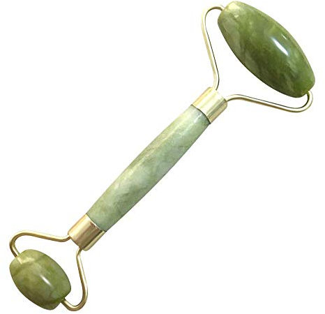 Flyworld Rouleau de jade,Massager Jade Facial,Jade Roller Augmenter Circulation Sanguine Anti-vieillissement,Naturel Pierre de Jade Rouleau pour Visage Masseur de Cou, Corps et des Yeux (vert)