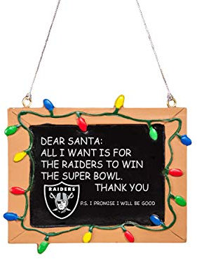 Forever Collectibles UK Oakland Raiders Kreidetafel-Ornament aus Kunstharz