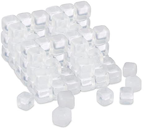 relaxdays Glaçons réutilisables XXL, Lot de 24, Plastique, rafraîchir des Boissons, fêtes, Anniversaires, Transparent