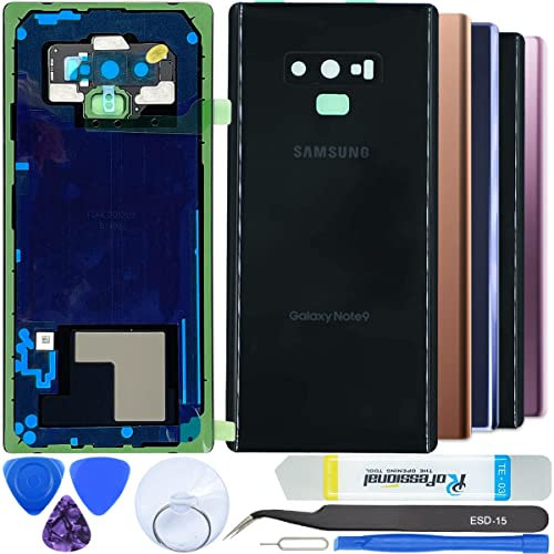 iStable Back Glass Cover Compatible with Samsung Galaxy Note 9 N960F Rear Replacement Kits Camera Glass + All Tools + Repair Guide -Black
