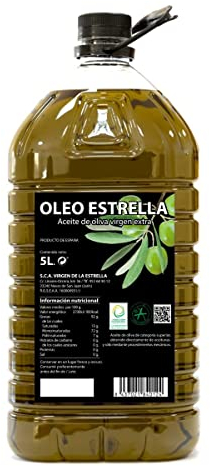 Aceite de Oliva Virgen Extra 5 Litros Picual Oleo Estrella | Aceite de Oliva Virgen Extra de Jaén | Aceite Oliva Virgen Extra 5 Litros