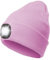 RFWIN LED Beanie Hat Lighted Knit Hat Rechargeable LED Headlamp, Pink Warm Lighted Knit Hat for Night Activities, Camping, Grilling, Running, Walking