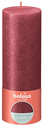 Rustik Stumpenkerzen Shimmer 190/68 mm - Rot (1 Stück)