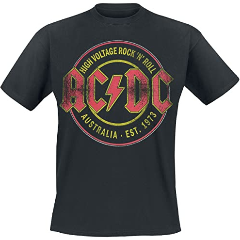 AC/DC - High Voltage Aus. 73 Organic Shirt nachaltig Shirts für AC/DC Fans (S, Black)