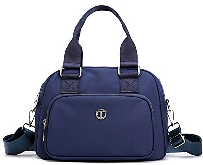 NICOLE & DORIS Handtasche Messenger Bag Damen Casual Schultertasche Nylon Wasserdicht Leichte Umhängetasche Multi-Tasche Handtasche Reise Navy Blau