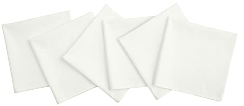 Solino Home Baumwolle Leinen Servietten 20x20 Zoll,Weiß Dinnerservietten für Frühling, Ostern, Sommer, Esszimmer, Küche,DRU Maschinenwaschbar Stoffservietten 6er Set,Handgefertigt aus Naturstoff