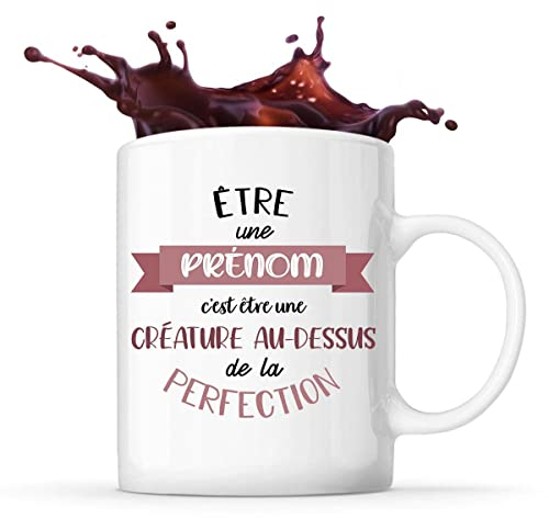 Planetee Tasse prénom personnalisable mignon perfection fille| Mug Cadeau de naissance personnalisé fille pour anniversaire