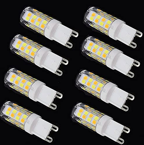 PIAOPIAO G9 LED Bulbs 8 Pack, 3 Colour Changing, Warm Cool Neutral White, Replacement Bulbs for Firework Dandelion Chandelier, Gold Silver Finish