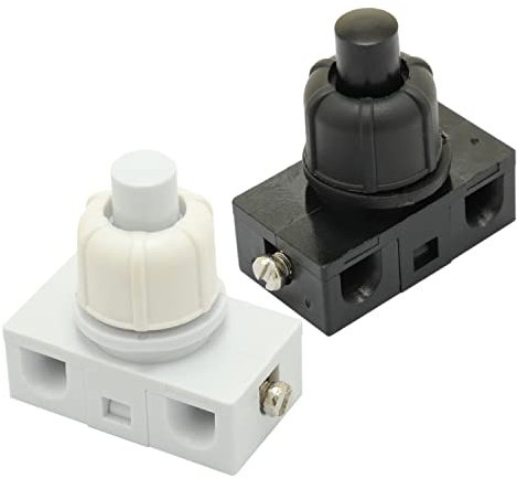 240V 2Amp Electrical Press Button On/Off Switch for Panel Mount Lamps Fans Projects (White)