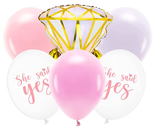 6 Stück Ballons Set Verlobungsring