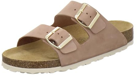 AFS-Schuhe 2100, Bequeme Damen Pantoletten echt Leder, praktische Arbeitsschuhe, Hausschuhe, Handmade in Germany (43 EU, Piedra)