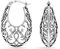 LeCalla 925 Sterling Silber Filigran Creolen mittelgroßes italienisches Design antik oxidiert Oval Mesh Filigran Klick-Top Creolen für Frauen 35MM