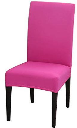 Housses de Chaise Salle à Manger Housses de Chaise Extensibles Couvre Chaise de Salle à Manger 4 pièces Rose Rouge