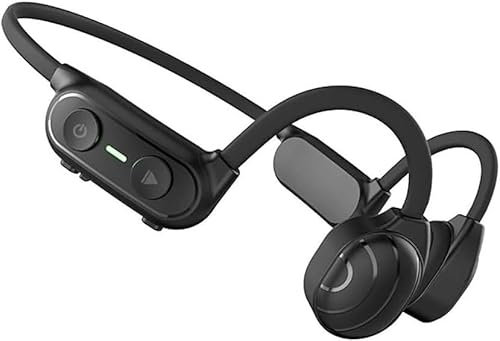 LEONYS Bone Conduction Headphones, Open Ear Headset with Boom Mic, Bluetooth Headphones Noise Canceling for Home Office, Driving, Traveling, Workouts, Gaming (Color : Black)