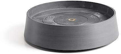 Ecopots Soucoupe à roulettes Oslo 45 - Gris - Rond - Diamètre intérieur : 35 cm - Extérieur : 41 cm - Soucoupe avec roulettes pour pot de plantes, support de pot - Pour l'intérieur et l'extérieur