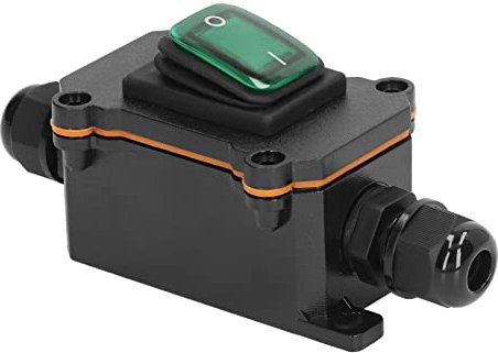 IP65 Wasserdichter 4-poliger Inline-Schnurschalter mit 2 Positionen und Wipptaste, Ein-/Aus-Kippschalter für den Außenbereich (Grün)