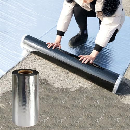 Wasserdichtes Bitumenband,Dichtband Selbstklebend Klebeband,Reperaturband,Isolierung Anti-UV Dach Asphalt Patch Tape für Fensterfugen,Metall,Farbstahlfliesen,Breite x Länge (50cm x 2m)