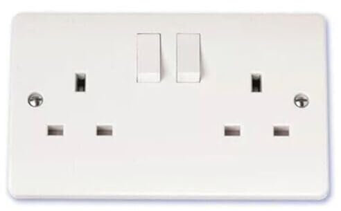 ARA CHOICE 13A 2 Gang Electrical Socket Double Wall Plug Outlet Switch Electric with Round Edge and Fixing Screws - Pole Outlets for Home Office Industries Etc. Click Mode CMA036 83