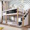 hrijusdif Kinderbett, Etagenbett, Baumhaus, mit Staufach, mit Anti-Fall-Lattenrost, geeignet für Jugendliche und Kinder