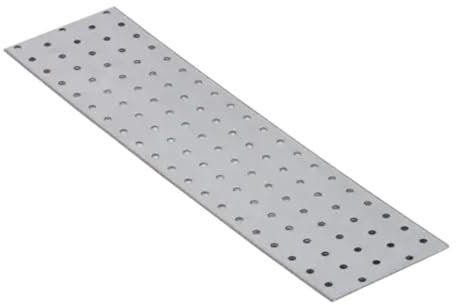 400mm x 100mm Galvanised Perforated Flat Plate Connector Joining Plates Metal Brace Brackets for Wood 2mm Thick Steel PP16 (Pack of 1) L03-06ABC