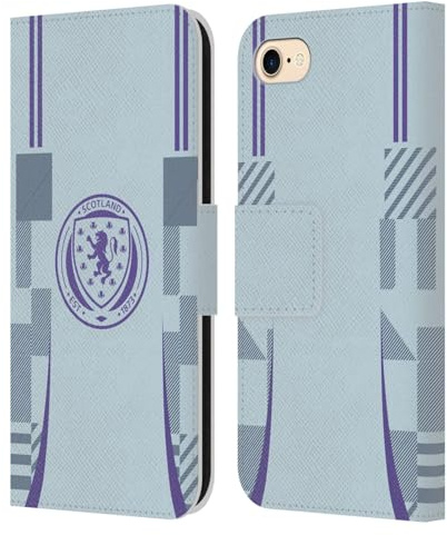 Head Case Designs Officially Licensed Scotland National Football Team Away 2024/25 Kits Leather Wallet Case Compatible With Apple iPhone 7/8 / SE 2020 & 2022