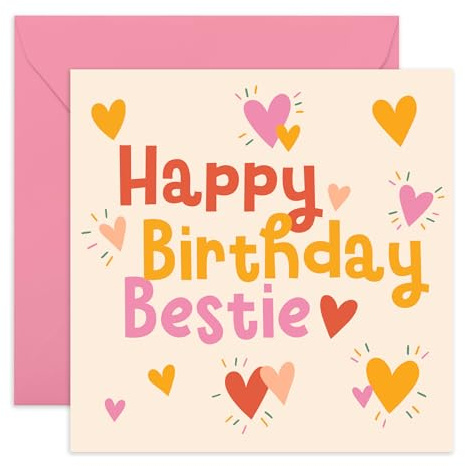 Central 23 Geburtstagskarte für beste Freundin – Happy Birthday Bestie – Freundschaft – lustige Geburtstagskarten für sie, freche Grußkarten für Ihre Mutter, Tante – kommt mit Aufklebern