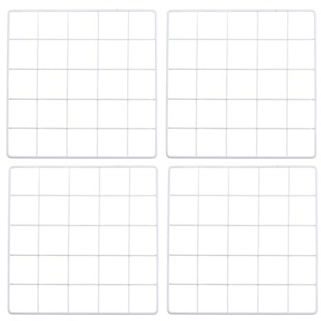 PATIKIL Panel de Rejilla de Alambre 10x10 4 Piezas Rejilla Decorativa de Hierro para Sala de Estar Dormitorio para Exhibir Fotos Marcos Colgantes Decoración del Hogar Blanco