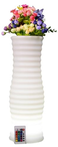 Techly 369014 Pot lumineux LED RGB Multicolore IP54 avec télécommande Blanc