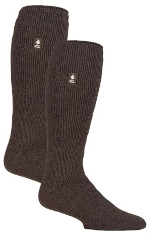 HEAT HOLDERS Herren 2 Paar Thermo Kniestrümpfe Dicke Winter Warme Extra Lang Socken mit Innenfleece für Winter