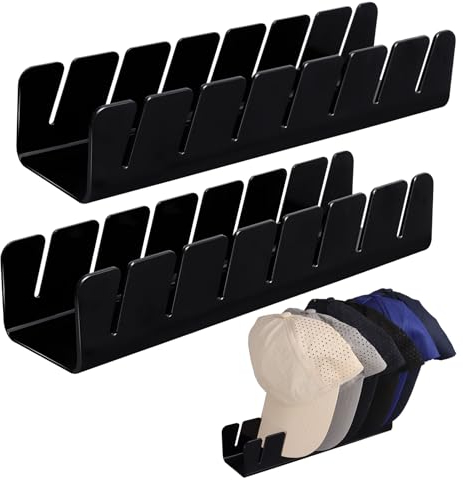 Lvefyti 2 Stück Huthalter Cap Halterung, Acryl Cap Halter für Baseball Caps Hutständer Aufbewahrung, Desktop Baseballkappen Organizer, Fasst 14 Hüte Kappenhalter Mützenhalter