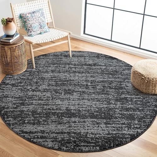 SANAT Oslo Teppich für das Wohnzimmer - Teppich mit modernem Design, Geeignet für Wohnzimmer, Flur, Esszimmer, Schlafzimmer, Küche und Kinderzimmer - Schwarz, Größe: 150 cm Rund
