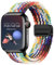 Hinnwer Cinturino Intrecciato per Apple Watch 41mm/ 40mm/ 38mm, Elastico Sportivo Regolabile Nylon Cinturini con Chiusura Magnetica per iWatch SE 2 SE Series 10 9 8 7 6 5 4 3 2 1 Arcobaleno