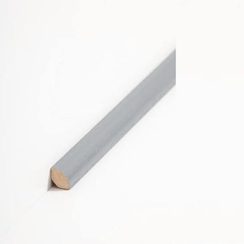 PROVISTON Lot de 10 plinthes quart de barres 14 x 14 x 2000 mm, en bois massif, gris, à coller, clips, vis et clous, 20 m