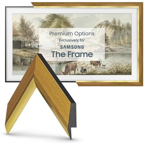 Frame My TV Deco TV Frames - Modern Gold Leaf Slim Frame Compatible ONLY with Samsung The Frame TV (32, Fits 2021-2025)