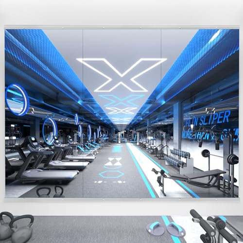 yarnuwa Fitnessspiegel, 121,9 x 61 cm, 3 Stück, groß, rahmenloser Wandspiegel, gehärtetes Glas, Tanzspiegel, Fitnessspiegel, Wandspiegel für Fitnessstudio, Yoga, Tanzstudio, Wohnzimmer