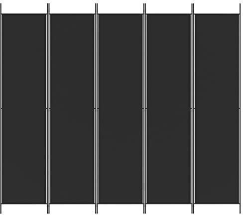 Natulvd Hocher, faltbarer Raumteiler, platzsparender Sichtschutz, 250 x 220 cm, 5 Paneele, freistehende Wandtrennwand für Schlafzimmer, Wohnzimmer (Schwarz)
