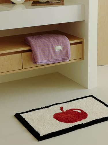 WENSHUO Ein Apfel-Teppich, saugfähiger, rutschfester getufteter Teppich, TPR-rutschfeste Unterseite (75 cm L x 45 cm B)