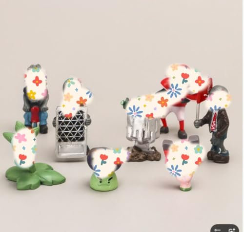 8PCS Zombie Cake Topper, Zombie Action Figures Plants Zombies Cake Toppers Auto-Ornament Geburtstags Party für Baby Shower Party Dekoration Figuren Party Kuchen Dekoration Lieferungen