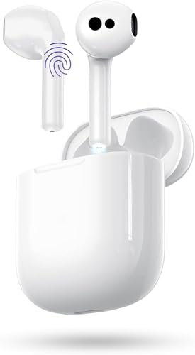 Ecouteurs Bluetooth sans Fil, Casque Bluetooth 5.3 In Ear Oreillette Son avec ENC Réduction de Bruit Mic, 50H HiFi Stéréo Basses Casque, IPX8 Étanche Contrôle Tactile for iPhone iOS Android Galaxy