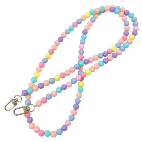 TSUOUKL Cordino Telefono Portatile,Porta Cellulare da Collo con Toppa di Fissaggio,Cordino per Cellulare,Laccio per Cellulare,Portacellulare da Collo Donna,Perle Acriliche Porta Cellulare Tracolla